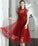 Burgundy Tulle Lace Homecoming Dresses Ida Short Dress CD2050