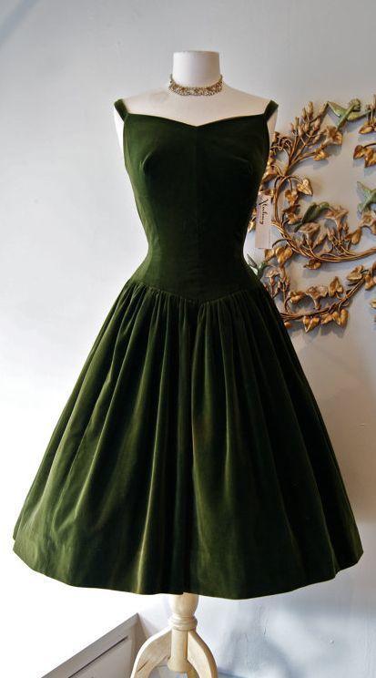 Homecoming Dresses Meghan 1950S Vintage Dress Dark Green