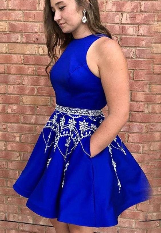 Royal Blue Homecoming Dresses Elena With Pockets Hoco Dresses CD217