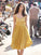 Yellow Boho Knee Maia Homecoming Dresses Length CD2263