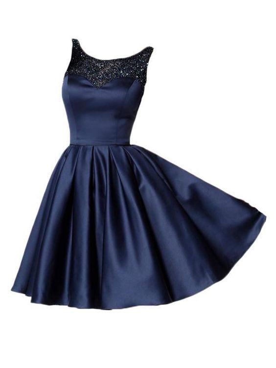 Sexy Backless Beaded Navy Homecoming Dresses Angelica Short Cheap CD22735