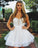 White Round Neck Tulle Beads Short Alannah Homecoming Dresses CD22806