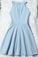 Beautiful Light Homecoming Dresses Kaylin Blue Short Halter CD23000