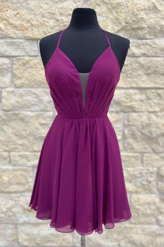 Purple Quinn Homecoming Dresses Short A-Line Tulle CD23059