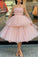 Tulle Short Homecoming Dresses A Line Pink Muriel CD23514