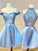 Blue Homecoming Dresses Nathaly Lace Satin Short Blue CD23556