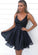 Black Homecoming Dresses Aimee V Neck Sequins Short CD23755