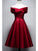 Vintage Burgundy Satin Lexi Homecoming Dresses Knee Length CD2384