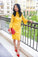 Yellow Long Sleeves Mckayla Homecoming Dresses Kneen Length CD23952