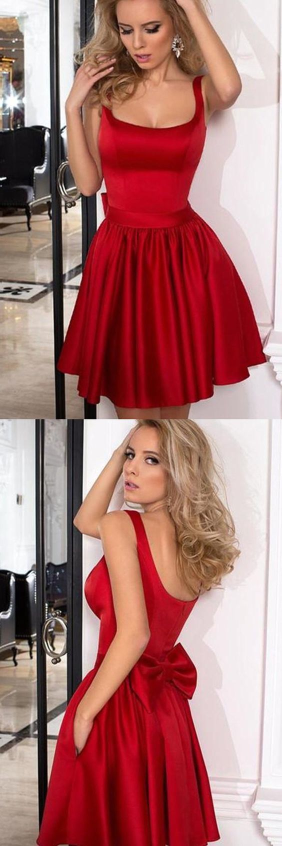 Fashion Straps Red Cute Homecoming Dresses Shania A Line CD241