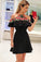 A-Line V-Neck Black Homecoming Dresses Juliette Short CD2431