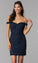 Off-The-Shoulder Homecoming Dresses Quinn Beaded Short Blue CD2433
