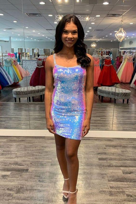 Tight Homecoming Dresses Mylie Ombre Sequins Mini CD24727