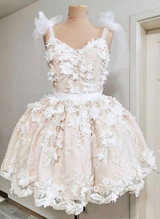 Cute Tulle Applique Short Dress Jacquelyn Homecoming Dresses CD2474