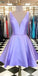Simple Short Homecoming Dresses Satin Sam Dress Lavender CD2649