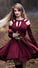 Long Sleeves Short Burgundy Homecoming Dresses Sahna A Line CD2900