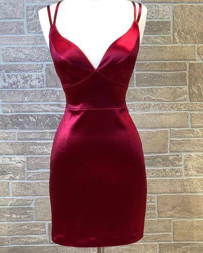 Sexy Wine Red Short Homecoming Dresses Ally Party Dress CD2925