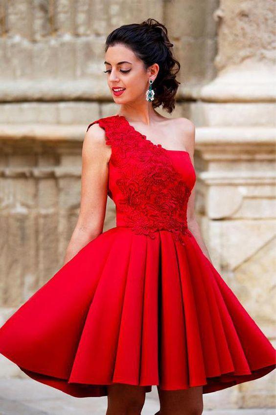 Red Homecoming Dresses Cristina Lace Short CD3216