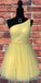 Sparkly Tulle One Shoulder Homecoming Dresses Helena Yellow CD3352