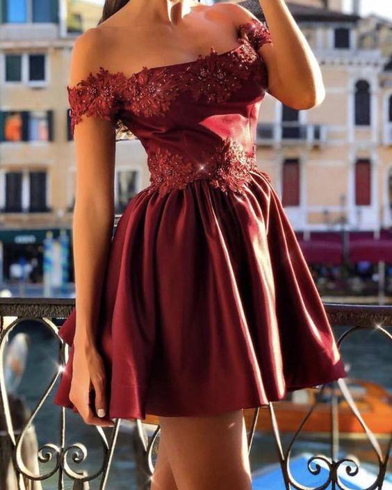 Elegant Off The Shoulder Homecoming Dresses Iliana Lace CD3941