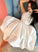 White Short Dress Homecoming Dresses Elyse Satin Lace CD3958