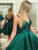 Dark Green Hortensia A Line Homecoming Dresses V Neck CD4134
