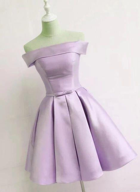 Lovely Purple Short Cute Satin Monserrat Homecoming Dresses CD4280