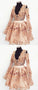 Cute Champagne Applique Lace Helen Homecoming Dresses Short CD463