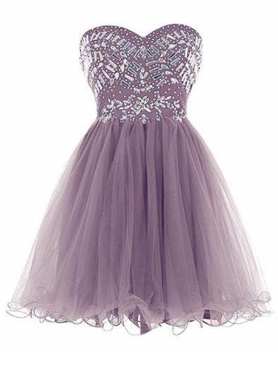 New Arrival Grey Tulle Homecoming Dresses Elsa With Crystal CD5667