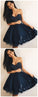 A-Line Gemma Homecoming Dresses Sweetheart Navy Blue Tulle CD655