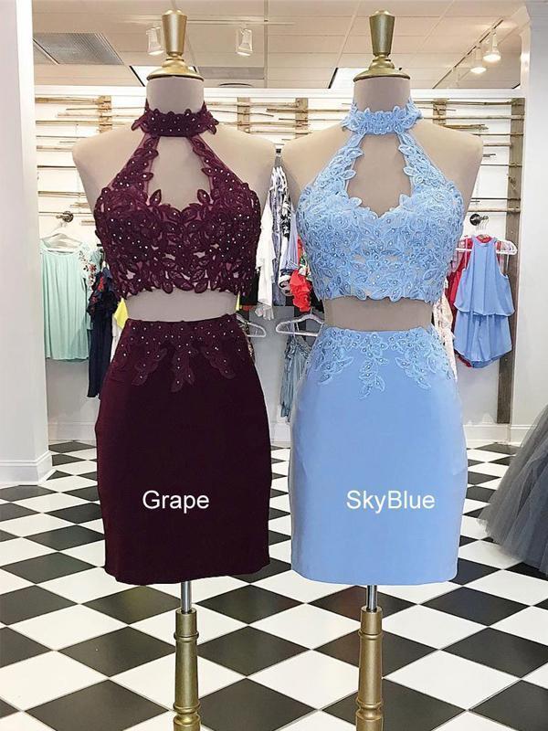 Sexy Halter Short Homecoming Dresses Sheila Two Pieces CD66