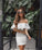White Off Shoulder Homecoming Dresses Charlee Short CD7168