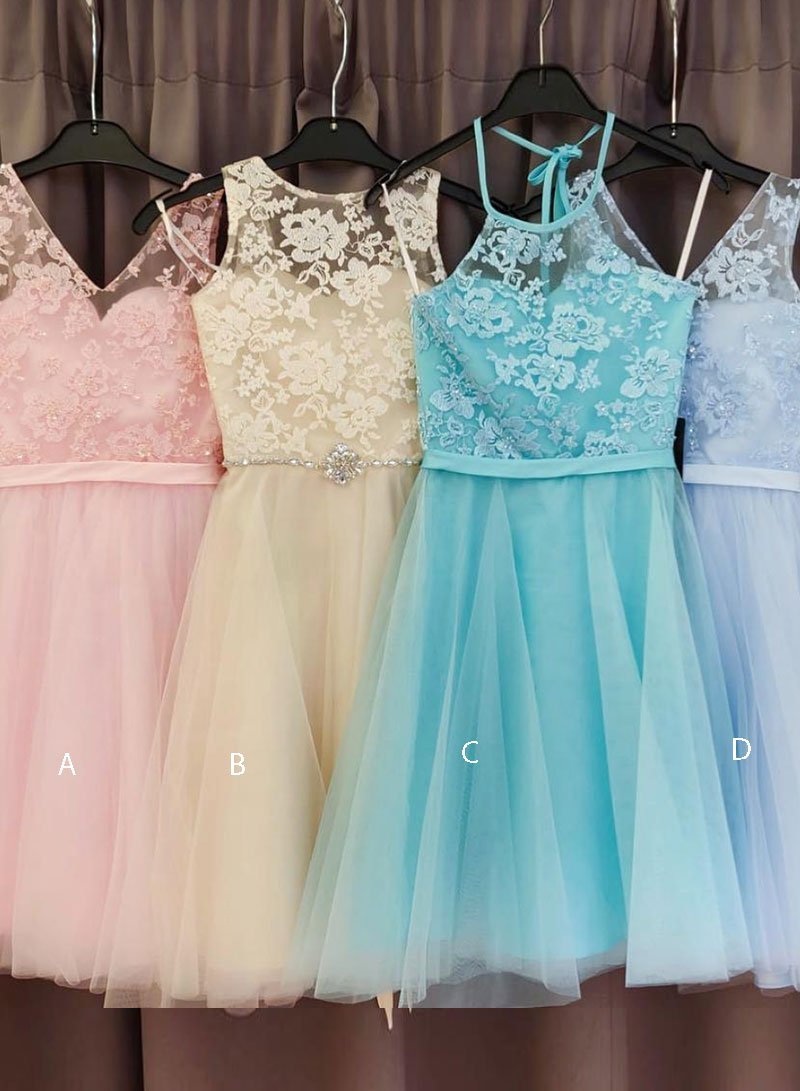 Jaylin Homecoming Dresses Lace Cute Tulle Short Dress CD729
