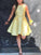 Yellow Two Piece Charming Adalyn Satin Homecoming Dresses CD747
