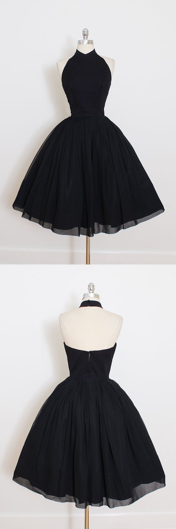 Jordyn Homecoming Dresses Black Halter Simple Cheap Short CD75