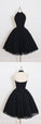 Black Alanna Homecoming Dresses Halter Simple Cheap Short CD75