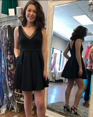 Black Short Black Party Dress Nylah Homecoming Dresses CD775