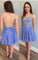 Sparkle Beading Blue Short Hailie Homecoming Dresses CD9040