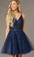 Scoop-Back Short Homecoming Dresses Eliana Glitter Party Dress CD9057