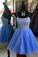 Sparkle Straps Yasmin Homecoming Dresses Blue Short CD9136