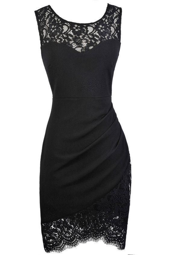 Black Dress Pencil Dress Fashion Homecoming Dresses Aliya CD913