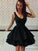 A-Line/Princess Sleeveless Straps Allison Homecoming Dresses Satin Layers Short/Mini Dresses