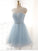 A-Line/Princess Scoop Homecoming Dresses Saniyah Beading Sleeveless Short/Mini Tulle Dresses