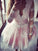 A-Line/Princess V-Neck Long Sleeves Homecoming Dresses Janiah Lace Short/Mini Dresses