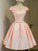 A-Line/Princess V-Neck Sleeveless Alana Satin Homecoming Dresses Sash/Ribbon/Belt Short/Mini Dresses