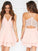 A-Line/Princess V-Neck Stretch Crepe Homecoming Dresses Selah Sleeveless Pleats Short/Mini Dresses