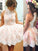A-Line/Princess Sleeveless Lace Homecoming Dresses Adalyn High Neck Short/Mini Dresses